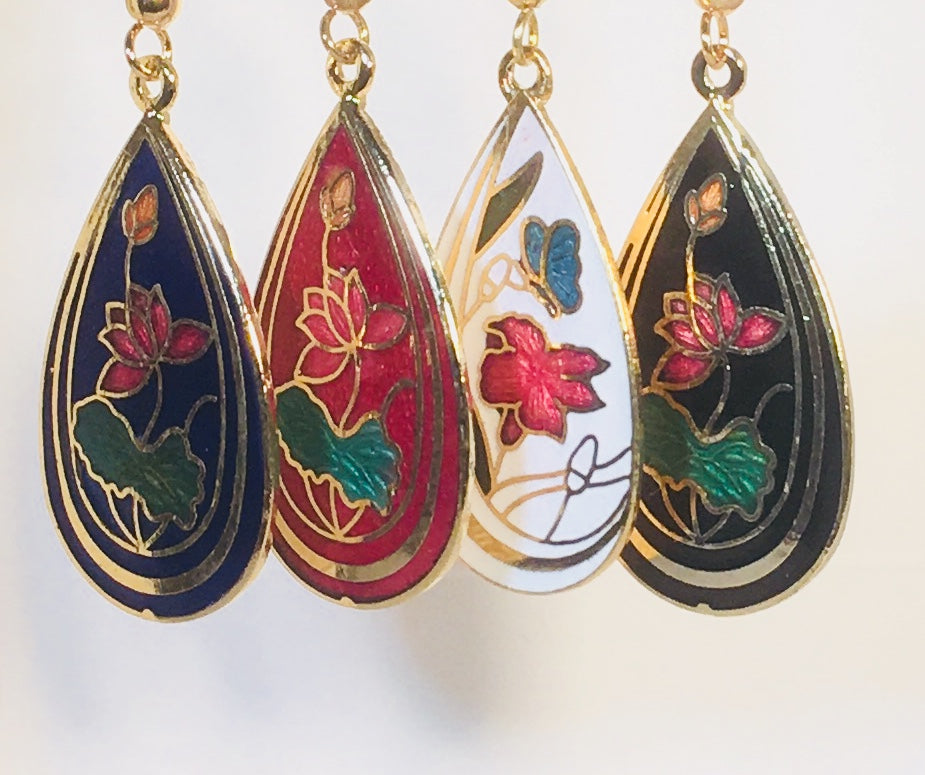 Cloisonne earrings sale