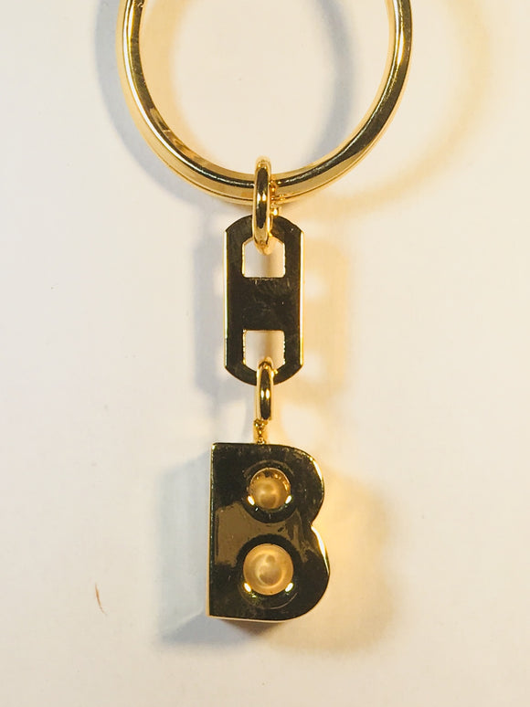 Brass Keychain. Letter B