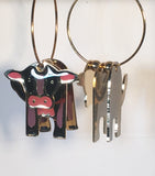 COW hoop earrings Stefano Vintage new cloisonne gold plate Factory Prices