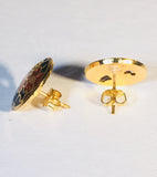 Sonora Round Post Earrings Vintage ( new ) Cloisonne gold plate Factory Prices Collectible