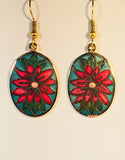 Flower Stefano Vintage (new) cloisonne dangle earrings gold plate Factory Direct Collectible