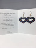 Heart Dangle Earrings Stefano Vintage (new) Cloisonne silver plate Factory Prices