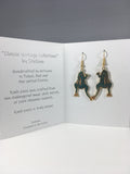 Frog Earrings Stefano Vintage ( new ) Cloisonne dangle (drop) gold plate Collectible