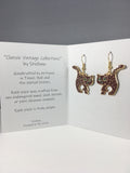 Scat Cat Dangle Earrings Stefano Vintage (new) cloisonne gold plate Factory Prices