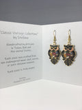 Owl Dangle Earrings Stefano Vintage (new) cloisonne gold plate Factory Prices