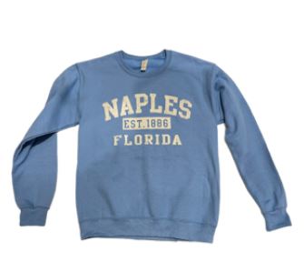 Naples Florida Crew Neck Sweat Shirt Carolina Blue A Great Florida Souvenir