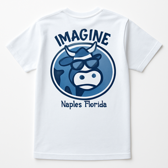 Imagine Adult Blue Cow T Shirts Naples, Florida Souvenir - IN-STORE ONLY