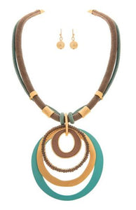 Rain Aztec Medallion 18" Necklace, Earring Set - IN-STORE ONLY