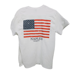 Patriotic Flag NAPLES FLORIDA T Shirt white S,M,L,XL