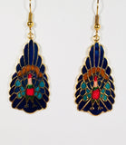 Elegant Peacock Dangle Earrings  Stefano Vintage (new) Cloisonne gold plate Factory Prices  Collectible