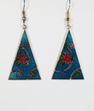 Floral Pyramid Earrings Stefano Vintage (new) cloisonne dangle silver plate Factory Prices  Collectible