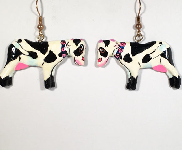 Betsy Cow Earrings Handmade by Stefano Bali Artisans Factory Prices Collectible