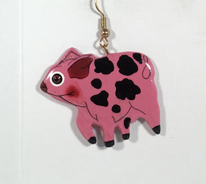 Pig Dangle Earrings Handmade by Stefano Bali Artisans Factory Prices Collectible