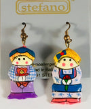 Dutch Boy & Girl Dangle Earrings Handmade by Stefano Bali Artisans Factory Prices Collectible