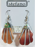 Mother of Pearl Dangle Earrings Moca & Silver Handmade by Stefano Bali Artisans Vintage Factory Prices Collectible
