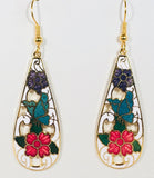 Paisley Stefano Vintage (new) Cloisonne dangle (drop) earrings gold plate Factory Direct Collectible