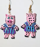 Pink Pig Earrings Handmade by Stefano Bali Artisans Factory Prices Collectible