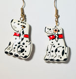 Dalmatian Dog Dangle Earrings Handmade by Stefano Bali Artisans Factory Prices Collectible