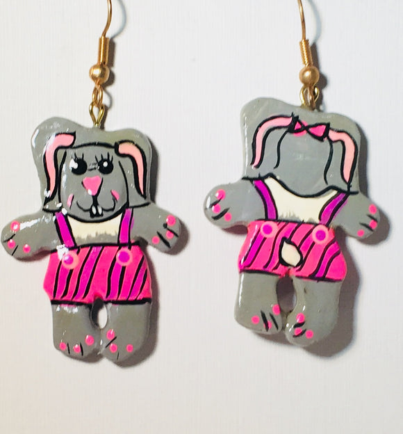 Bunny Girl Earrings Handmade by Stefano Bali Artisans Factory Prices Collectible