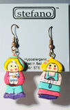 Dutch Boy & Girl Dangle Earrings Handmade by Stefano Bali Artisans Factory Prices Collectible