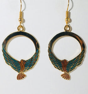 Elegant Bird Stefano Earrings Vintage ( new ) Cloisonne dangle gold plate Factory Prices Collectible