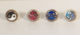 Yin Yang Stefano Post Earrings Vintage ( new ) Cloisonne silver plate Factory Prices Collectible