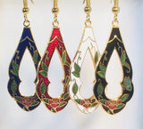 Teardrop Dangle Earrings Stefano Vintage (new) cloisonne gold plate Factory Prices