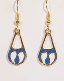 Amelia Petite Stefano Vintage ( new ) Cloisonne dangle earrings gold plate Factory Prices Collectible