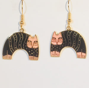 Cat Dangle Earrings Stefano Vintage New Cloisonne gold plate Factory Prices