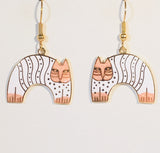 Cat Dangle Earrings Stefano Vintage New Cloisonne gold plate Factory Prices