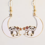 Panda Bear Dangle Earrings Stefano Vintage (new) Cloisonne gold plate Factory Prices