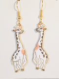 Giraffe Dangle Earrings Stefano Vintage ( new ) Cloisonne  gold plate Factory Prices