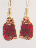 Cat Dangle Earrings Stefano Vintage new Cloisonne gold plate Factory Prices