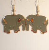 Elephant Earrings Stefano Vintage (new) cloisonne dangle earrings, gold plate Factory Prices Collectible