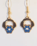 Petite Flower Earrings Stefano Vintage ( new ) Cloisonne dangle earrings, gold plate Factory Prices Collectible
