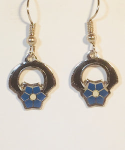 Petite Flower Earrings Stefano Vintage ( new ) Cloisonne dangle earrings rhodium plate Factory Prices Collectible