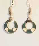 Ynez Petite Round Stefano Vintage ( new ) Cloisonne dangle earrings, chrome plate Factory Prices Collectible