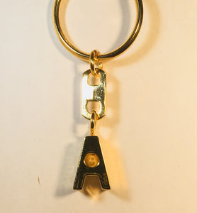 Brass Keychain. Letter A
