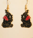 Happy Elephant Stefano Earrings Vintage ( new ) Cloisonne dangle gold plate Factory Prices Collectible