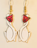 Cat Earrings Stefano Vintage (new) cloisonne gold plate Factory Direct