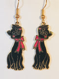 Happy Cat Earrings. Stefano Vintage ( new ) Cloisonne dangle earrings, gold plate Factory Prices Collectible