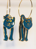 Cat Hoop Earrings Stefano Vintage (new) cloisonne gold plate  Factory Prices