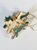 Flying Cats Stefano Vintage cloisonne hoop earrings gold plate Factory Prices Collectible