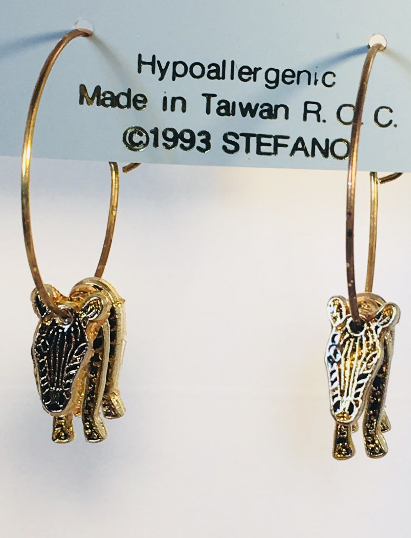 On sale Vintage Cloisonné Zebra Necklace