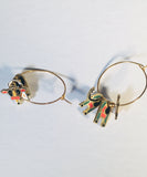 COW hoop earrings Stefano Vintage new cloisonne gold plate, Factory Prices