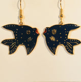 Dreamy Fish Stefano Earrings Vintage ( new ) Cloisonne dangle gold plate Factory Prices Collectible