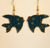 Dreamy Fish Stefano Earrings Vintage ( new ) Cloisonne dangle gold plate Factory Prices Collectible