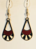 Saratoga Petite Stefano Vintage ( new ) Cloisonne dangle earrings chrome plate Factory Prices Collectible