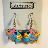 Tropical Fish Dangle Earrings Handmade by Stefano Bali Artisans Vintage Factory Prices Collectible
