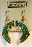 Dolphin Stefano Vintage (new) cloisonne dangle earrings, gold plate Factory Prices Collectible